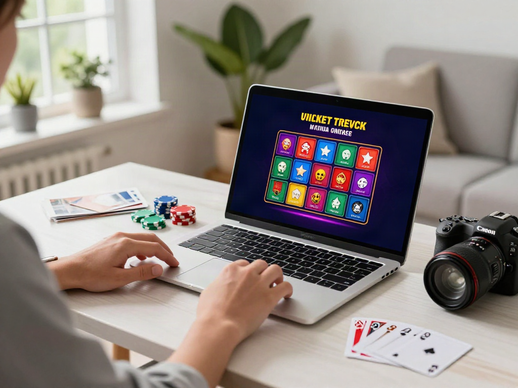 Engaging scene of non gamstop casinos UK gaming at home workspace.