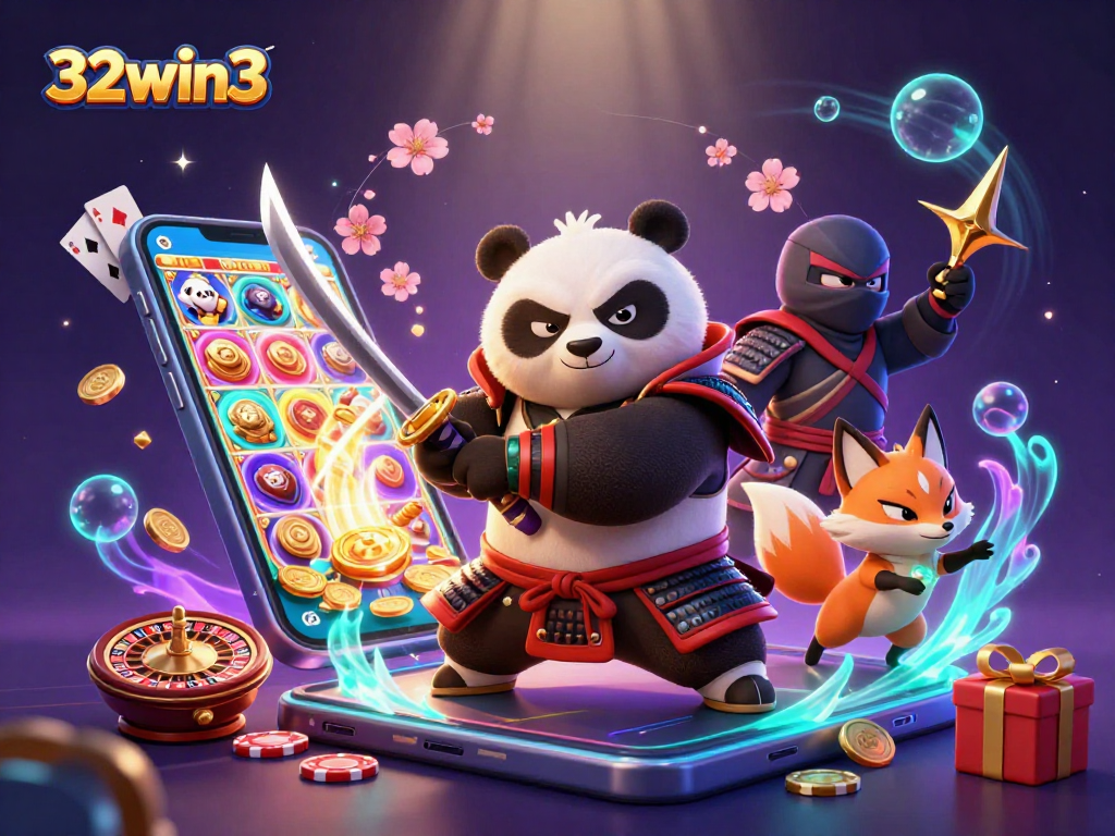 Experience thrilling gameplay with 32win3 as samurai panda and ninja fox evoke excitement in a vibrant casino
