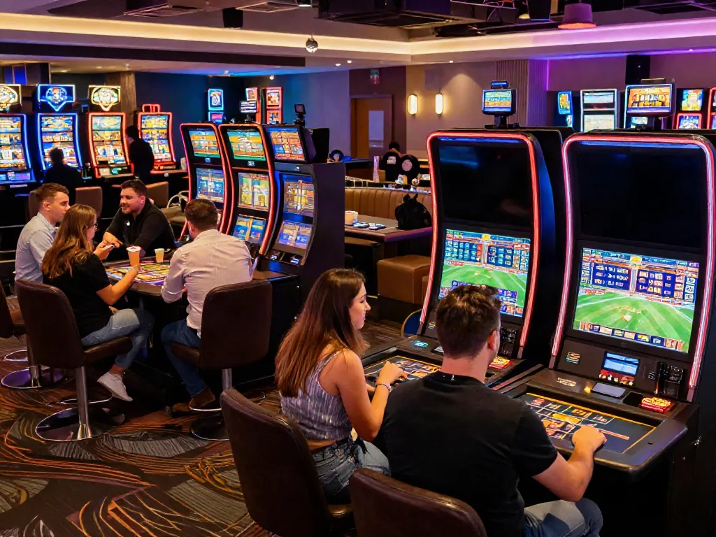 Exciting gaming lounge showcasing non gamstop casinos UK with vibrant atmosphere.