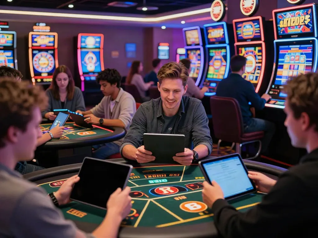 Players enjoying their experience at non Gamstop casinos UK with vibrant games and lively atmosphere.
