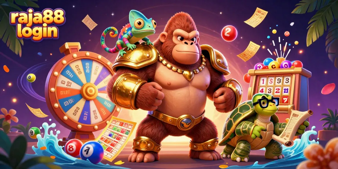 Engage with raja88 login through thrilling gameplay with vibrant casino characters and colorful elements.
