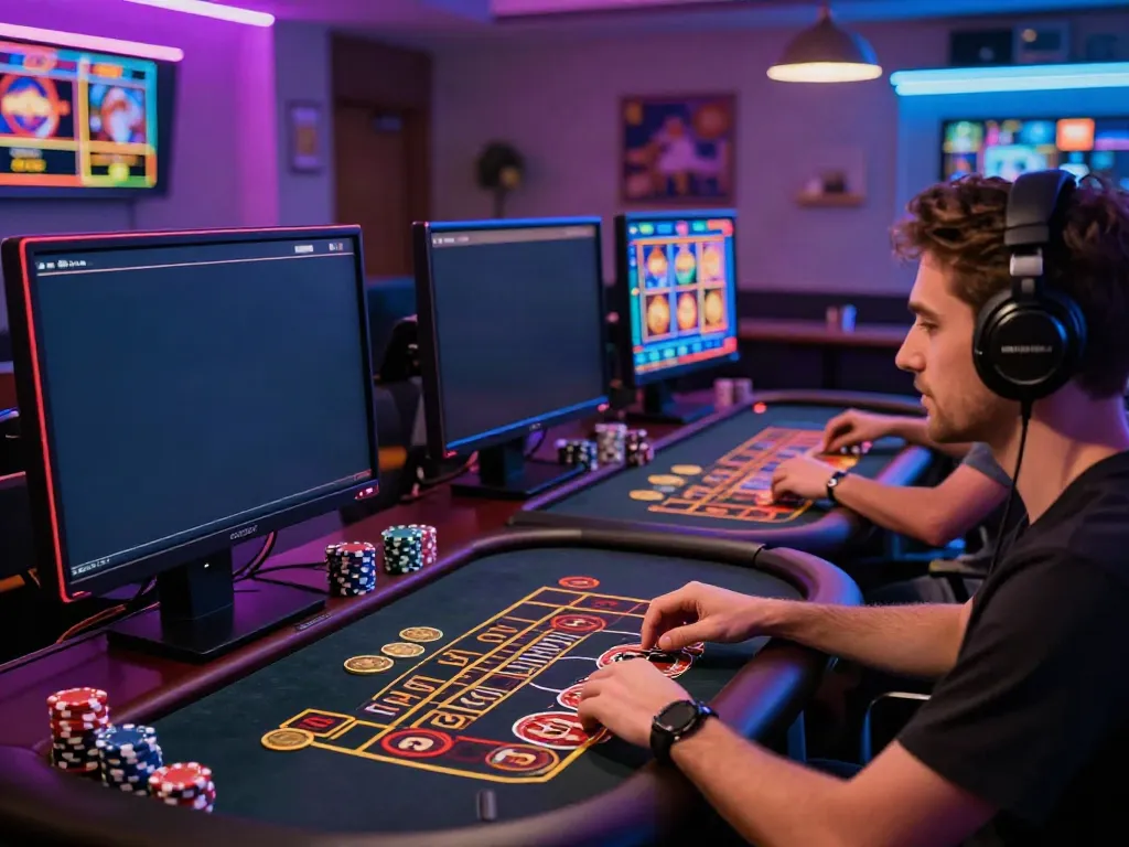 Experience non gamstop casinos UK through engaging players at vibrant digital gaming platforms with immersive setups.