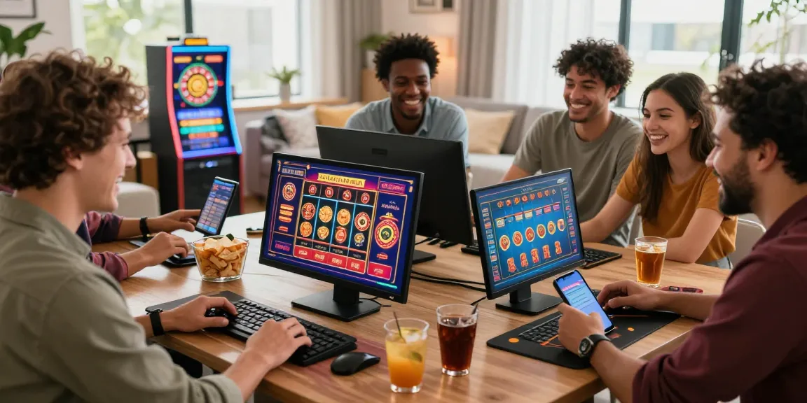 Exciting gathering enjoying games at non GamStop casinos UK in a cozy living room.