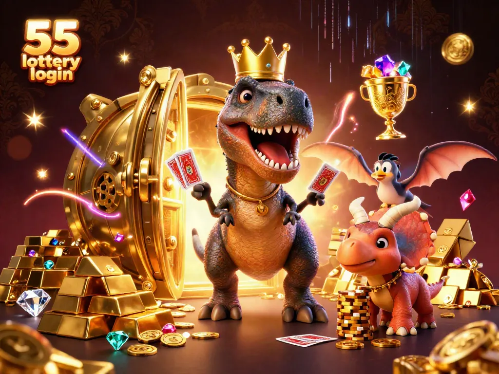 Engage with the 55 lottery login to join the exciting world of online gambling with vibrant 3D casino characters.