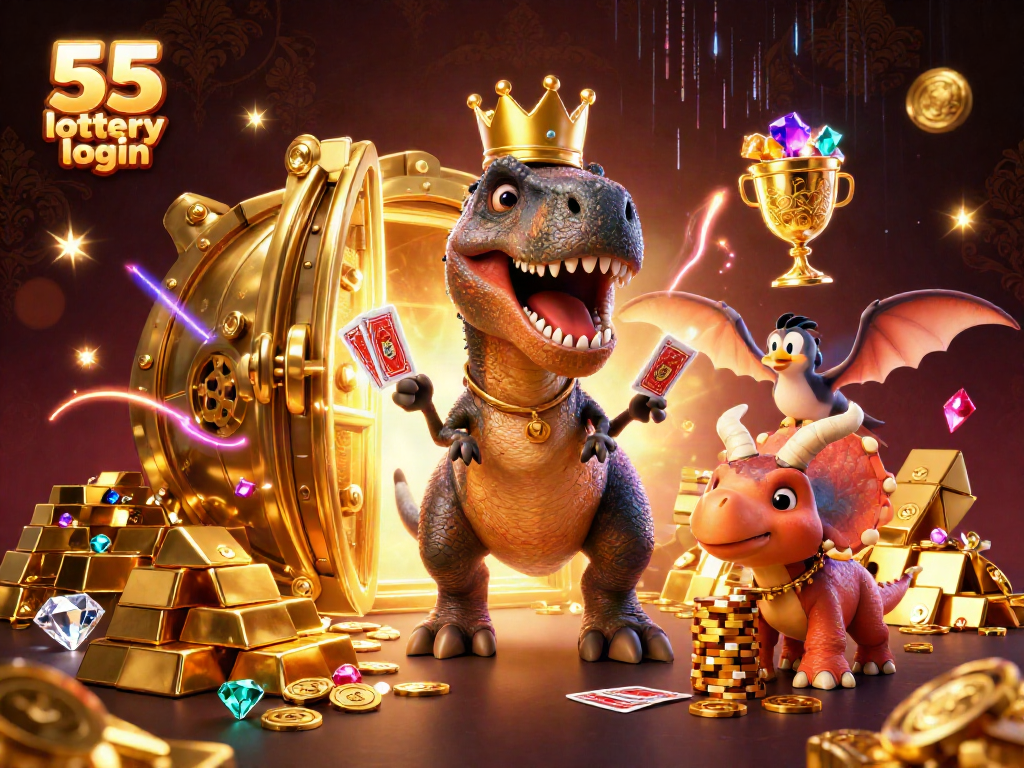 Engage with the 55 lottery login to join the exciting world of online gambling with vibrant 3D casino characters.