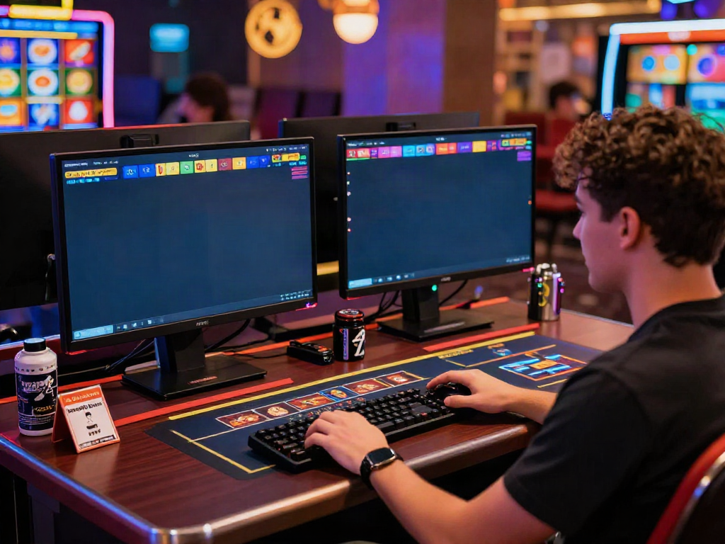 Player enjoying thrilling games at non gamstop casinos UK in a vibrant online setting.