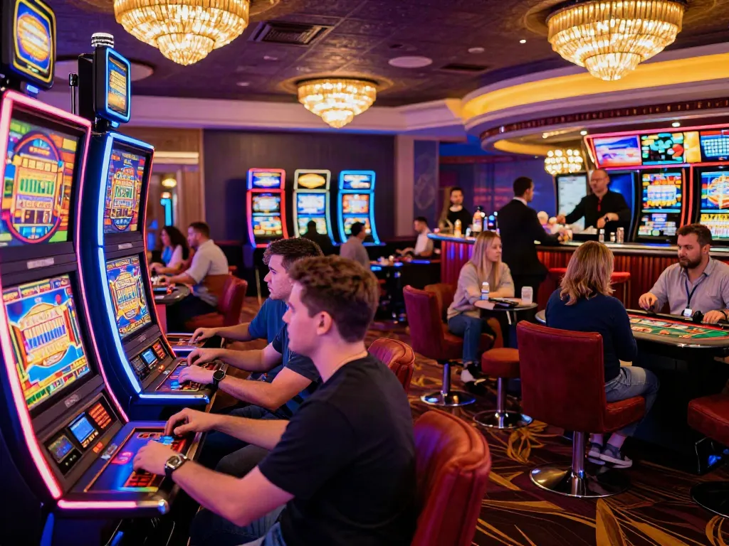 Exciting interaction at non gamstop casinos UK with players engaged at vibrant gaming tables.