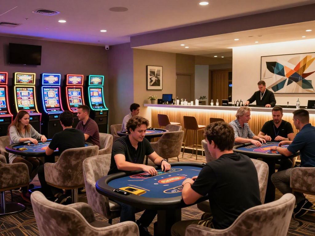 Exciting atmosphere in non gamstop casinos UK with players enjoying various games.