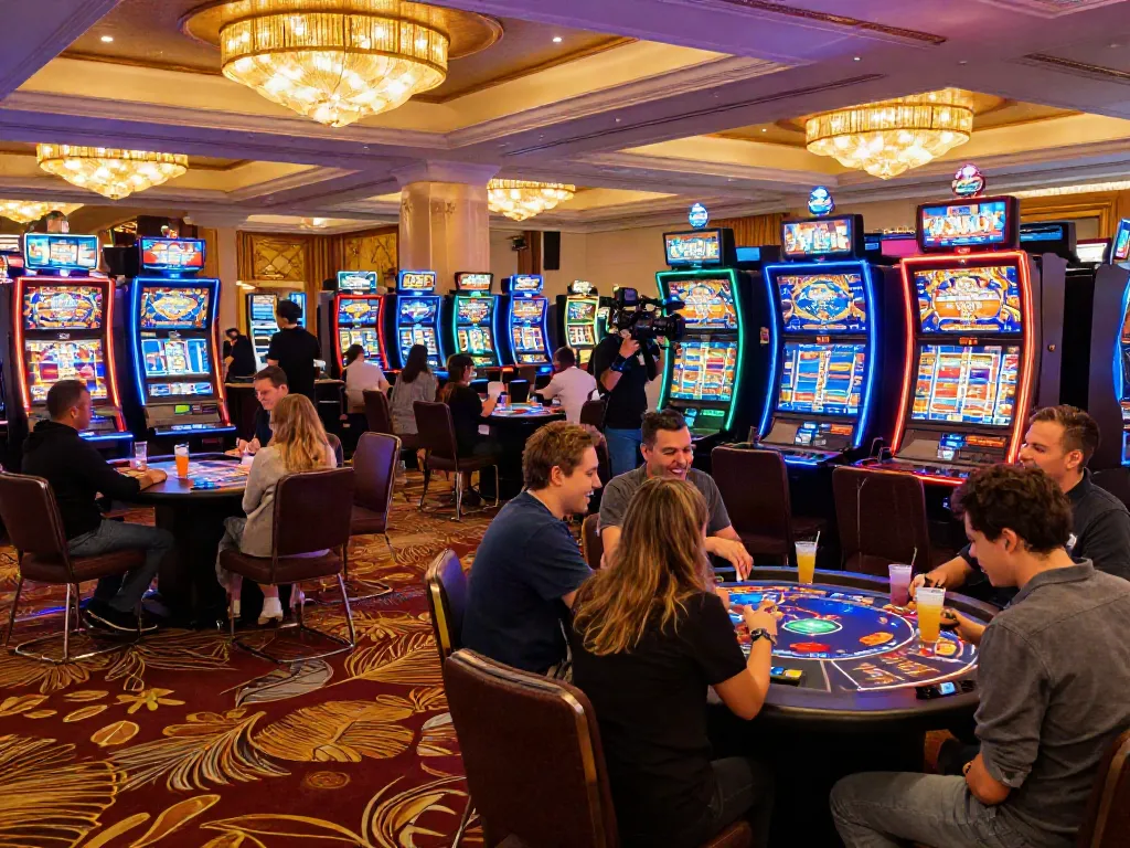 Experience the excitement at non GamStop casinos UK with vibrant gaming scenes and lively atmosphere.