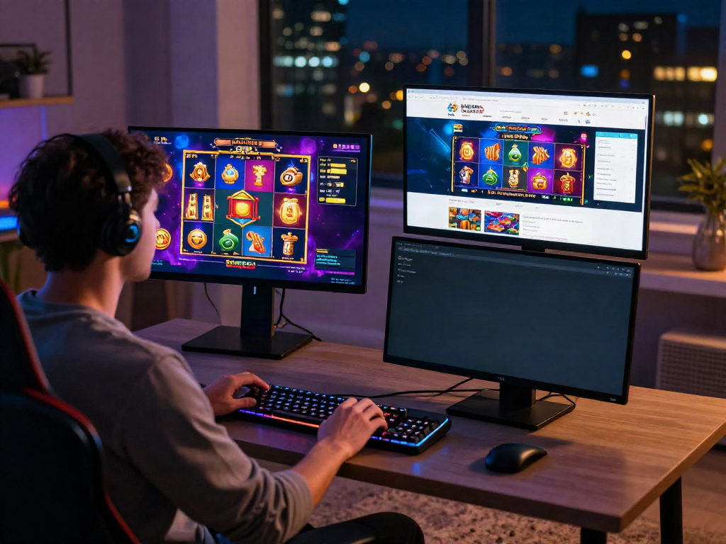 Engaging scene showcasing non gamstop casinos UK with vibrant gaming setup.
