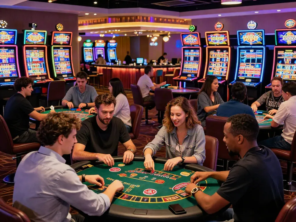 Players enjoying non GamStop casinos UK gaming experience with excitement and energy.