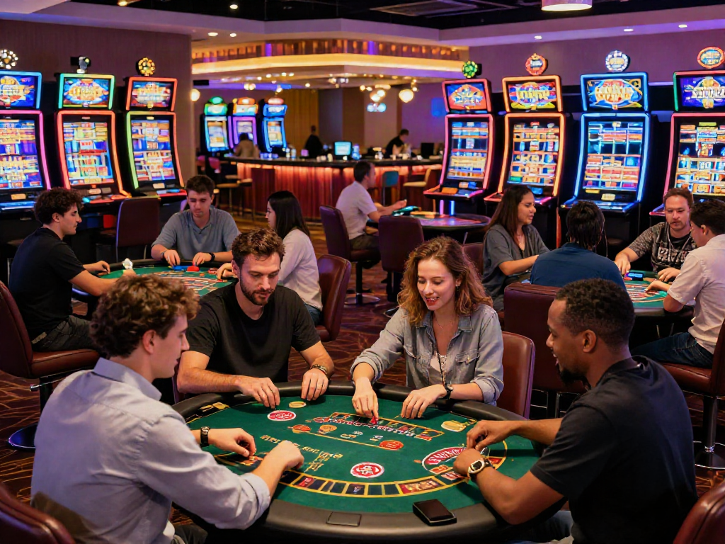 Players enjoying non GamStop casinos UK gaming experience with excitement and energy.