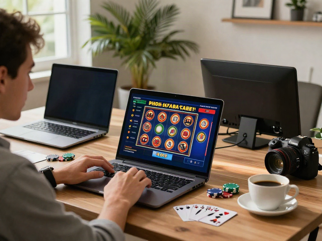 Experience the excitement of non gamstop casinos UK through an engaging modern gaming setup.