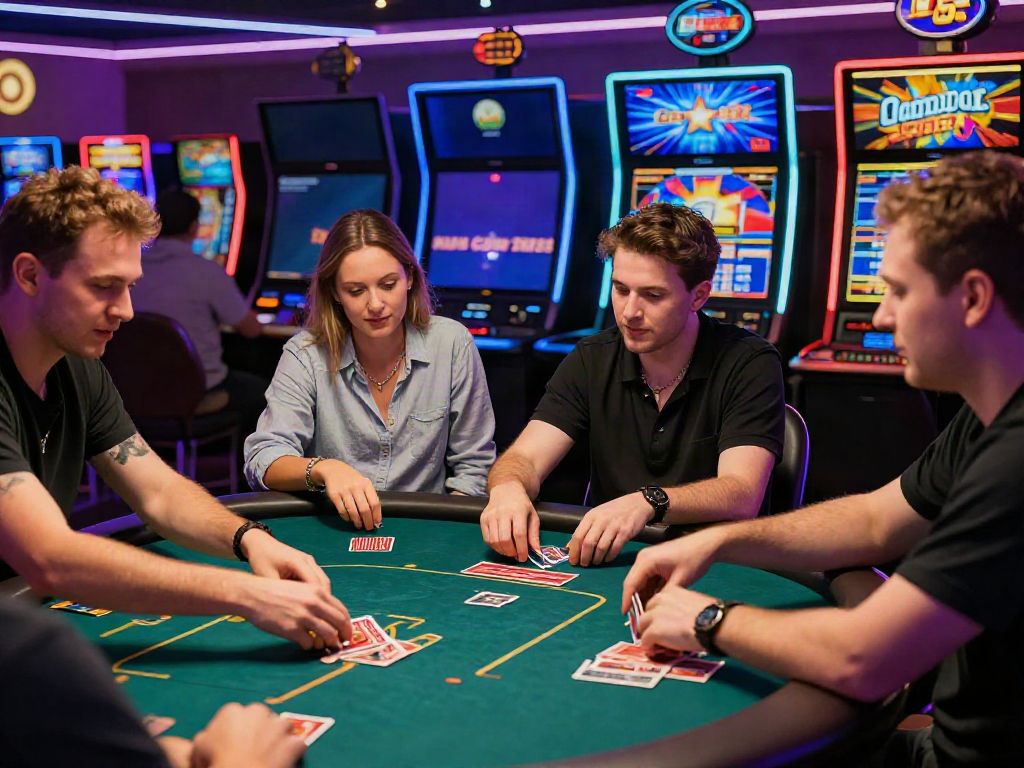 Players enjoying their time at vibrant non Gamstop casinos UK, showcasing games and excitement.