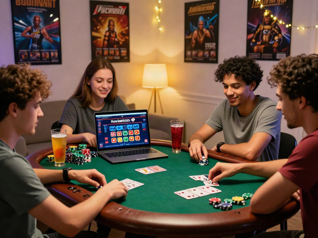 Friends enjoying non gamstop casinos uk gaming night at home