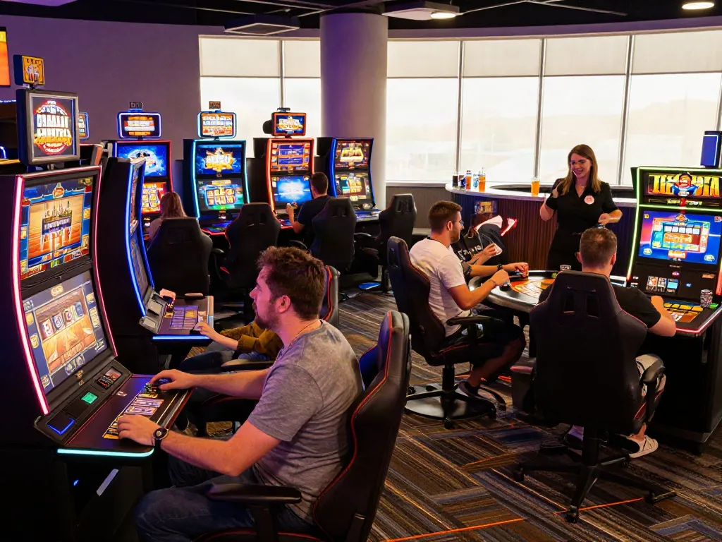 Exciting scene of players enjoying games at non gamstop casinos uk with vibrant atmosphere and modern design.