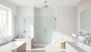 Showcasing stylish shower doors uk in a contemporary bathroom with natural light.