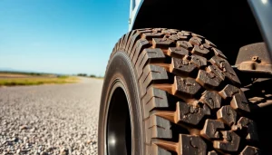 RR99 Double Coin all-position truck tire displayed in a rugged outdoor environment.