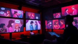 Engaging visual of multiple NSFW AI platforms showcasing interactive digital characters in an immersive environment.