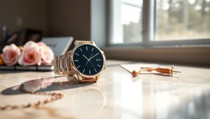 Admire the elegance of the Ladies Classic Smart Watch with a sleek design and refined metallic finish.