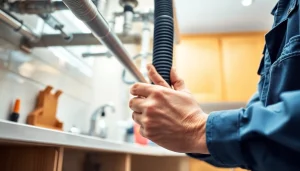 Expert plumber providing whole house repiping services Tampa amid a bright, organized kitchen.
