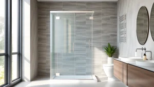Upgrade your bathroom with a stylish semi-frameless shower screen offering modern design and clarity.