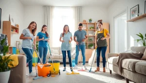 Providing top-notch cleaning services near me with a professional team in action.