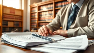 Reviewing legal documents related to Wills with a professional lawyer in an office.