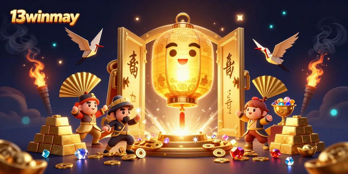 Experience thrilling moments with 13winmay at a vibrant night market casino filled with lucky symbols and treasures.