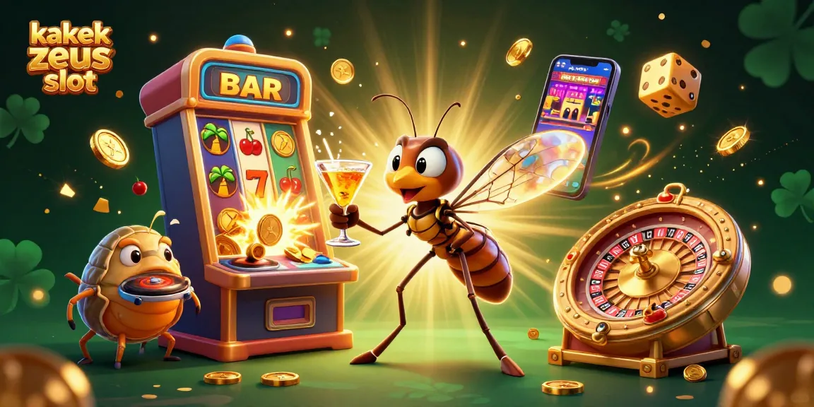 Spin winning reels with kakek zeus slot: A vibrant casino illustration showcasing jackpot excitement.
