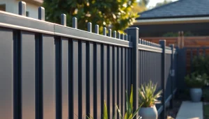 View of durable metal fence panels from www.metalfencepanels.co.uk showcasing modern design in a residential garden.