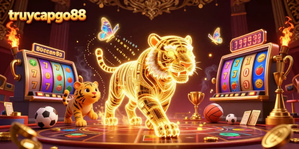 Experience thrilling gameplay at truycapgo88 with vibrant slots and energetic elements in a digital casino