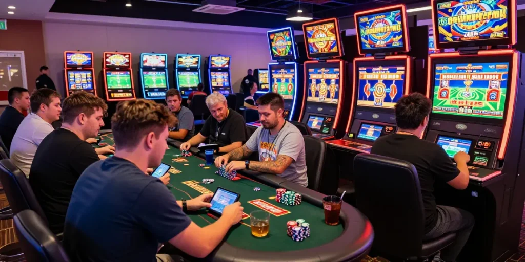Players enjoying vibrant gaming experiences at credit card casinos on https://euf.co.uk, featuring casino games and lively atmosphere.